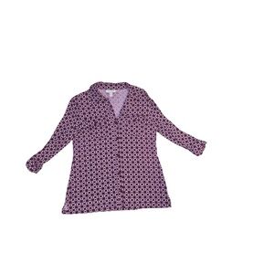 Charter Club Purple Patterned Blouse